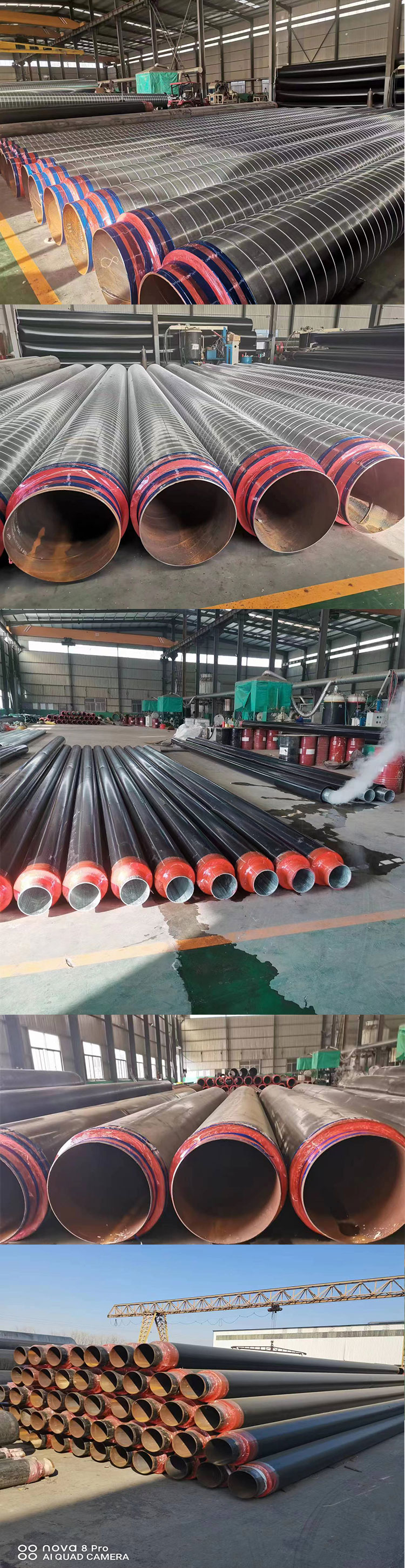 Polyurethane insulated spiral steel pipe manufacturer foam directly buried spiral pipe is now available for production upon reservation