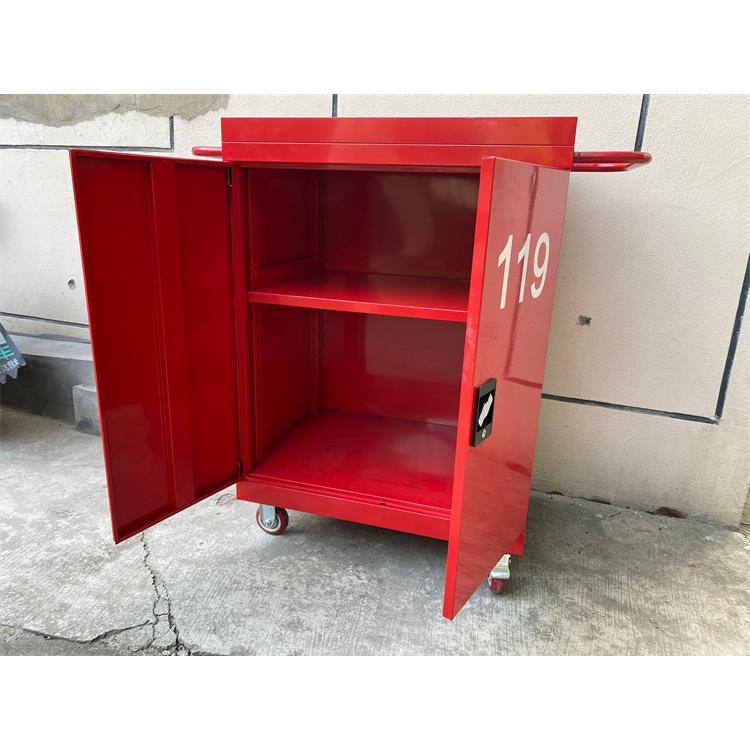 Mobile hotel fire truck Langgu electrostatic spray double door tool cabinet supports customization