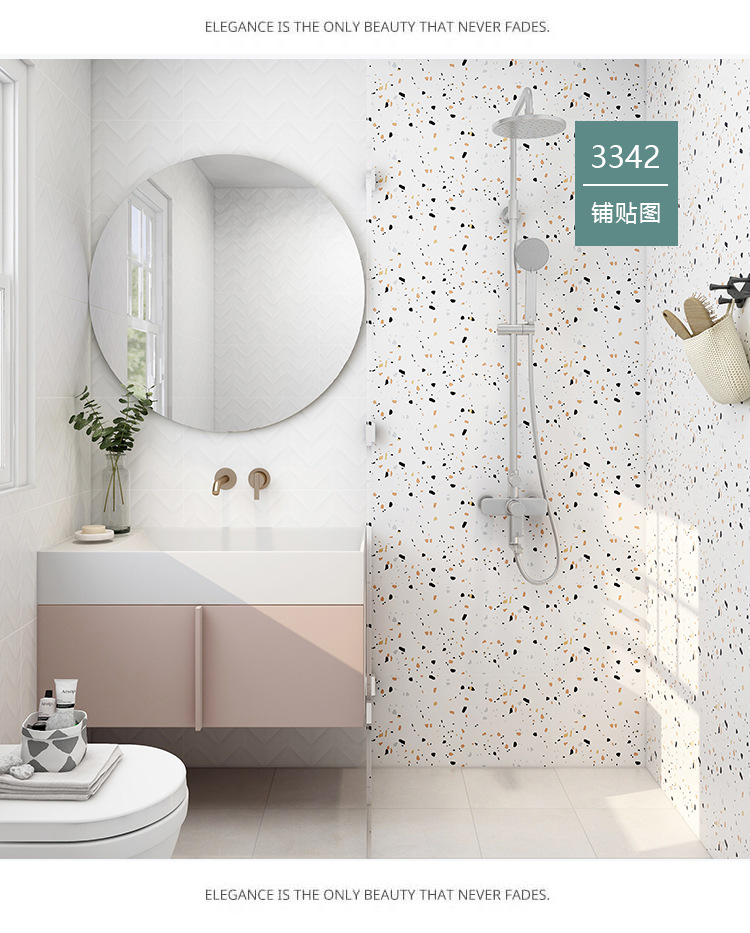 Network red Nordic kitchen bathroom wall tile 300x600 color bright Terrazzo tile balcony anti-skid floor tile