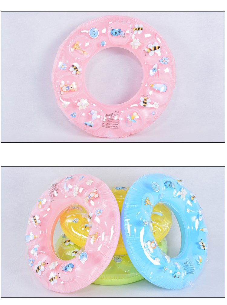 Wholesale spot double-layer children's Swim ring multi-color cartoon baby mini crystal ring inflatable Lifebuoy new