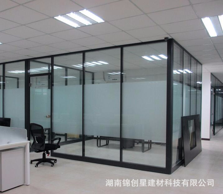 Office glass partition wall, double glass louver partition, hotel office glass partition, fireproof partition