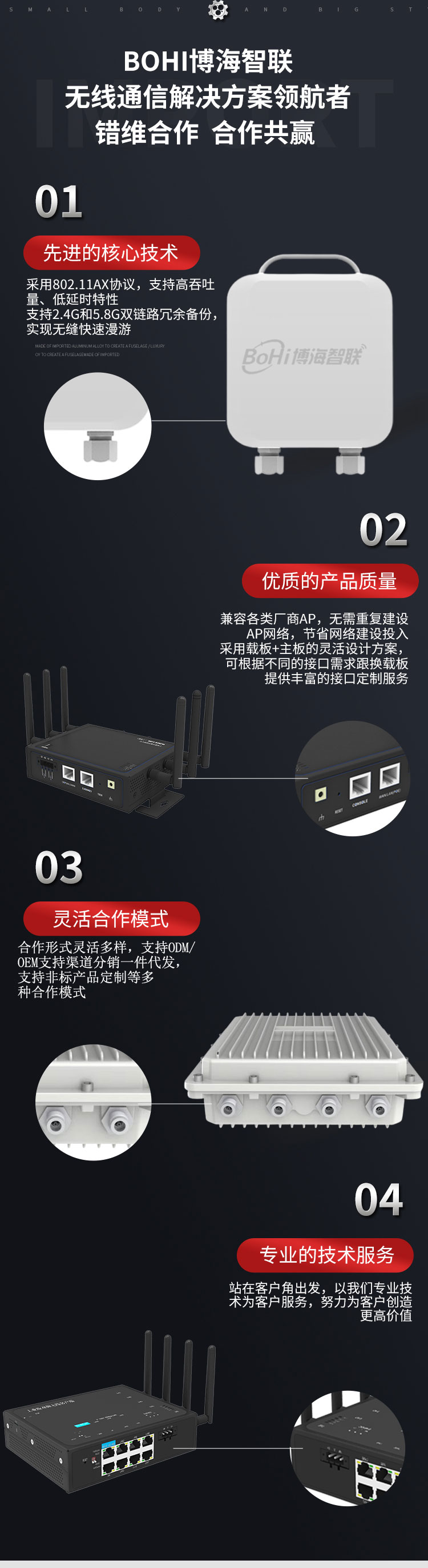 Bohai Zhilian Industrial Grade Wireless Car Client Dual Frequency Dual Link Seamless Roaming AGV Inspection Robot