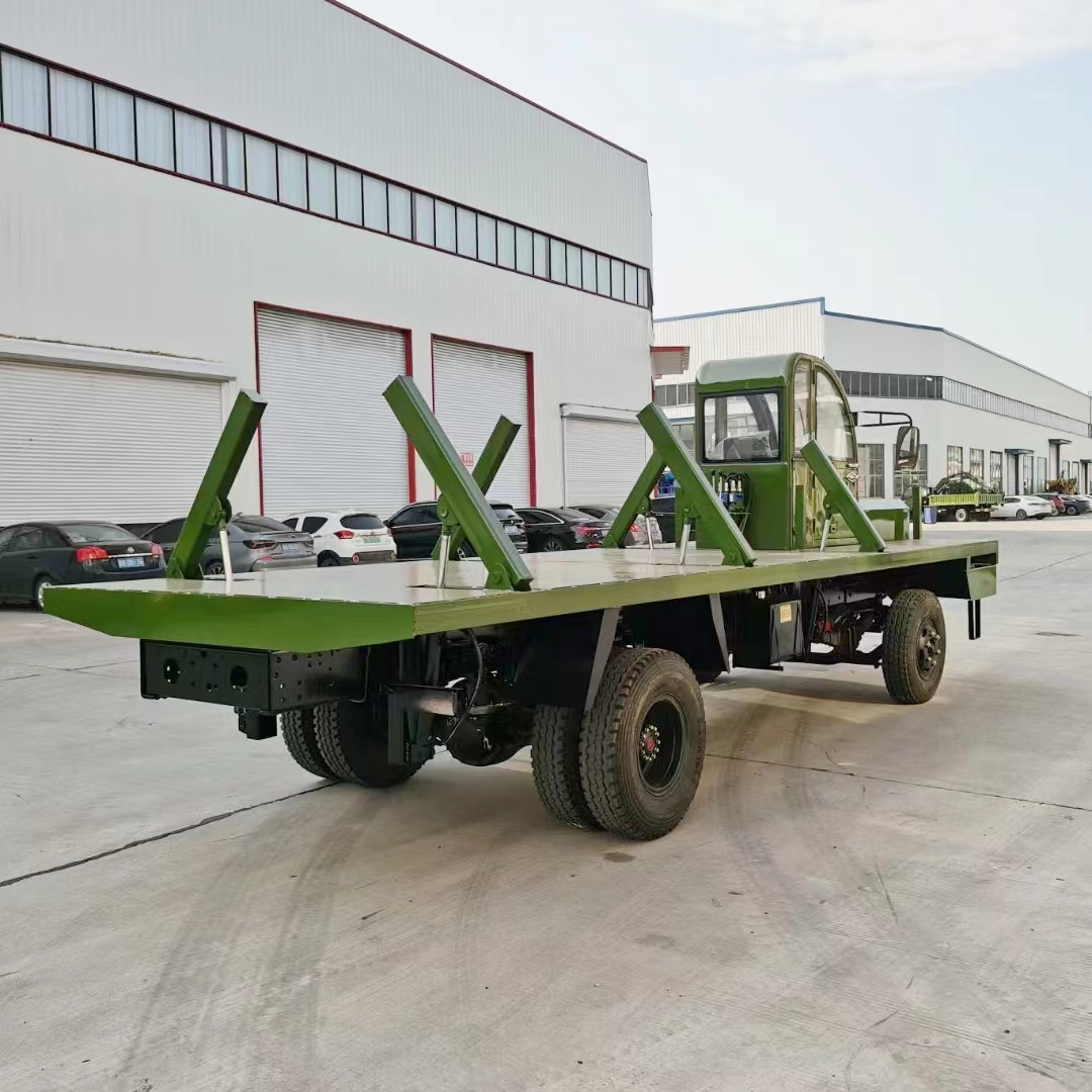 Customized steel transport vehicle, lengthened Flatbed trolley, pulling steel, wood, bamboo, four different sides, rollover tractor