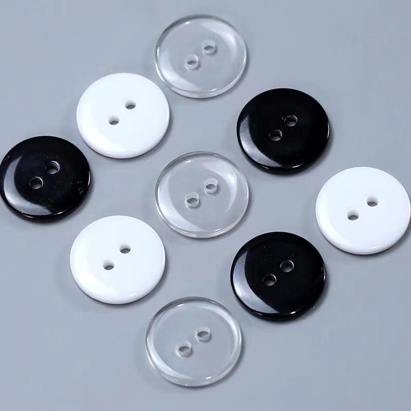 Resin buttons, two eyes, transparent bread buttons, suit pad buttons, DIY clothing accessories can be dyed