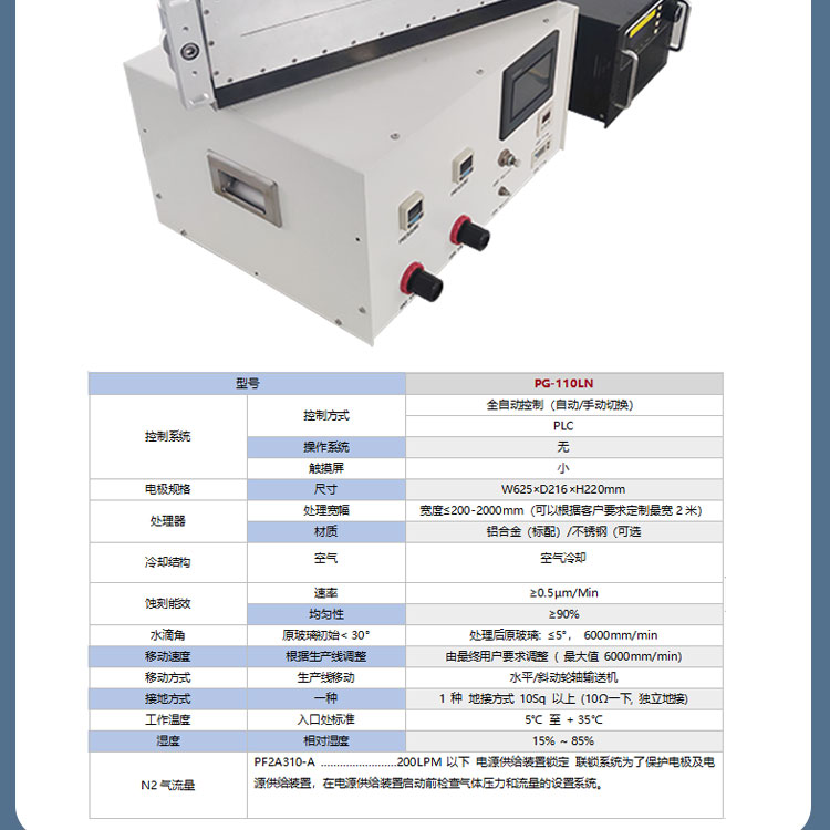 Activation modification of nitrogen wide table surface treatment equipment for small portable atmospheric plasma cleaning machine