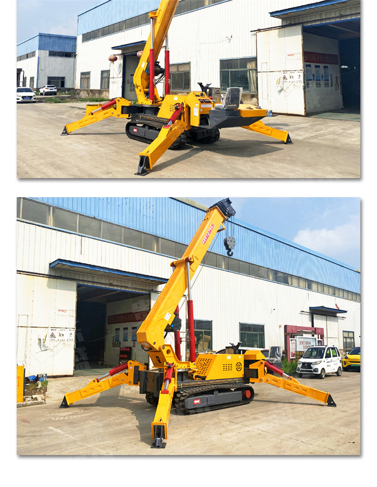 Crawler straight arm crane, 5-ton mini spider crane, steel crawler crane, elevator, Guisheng