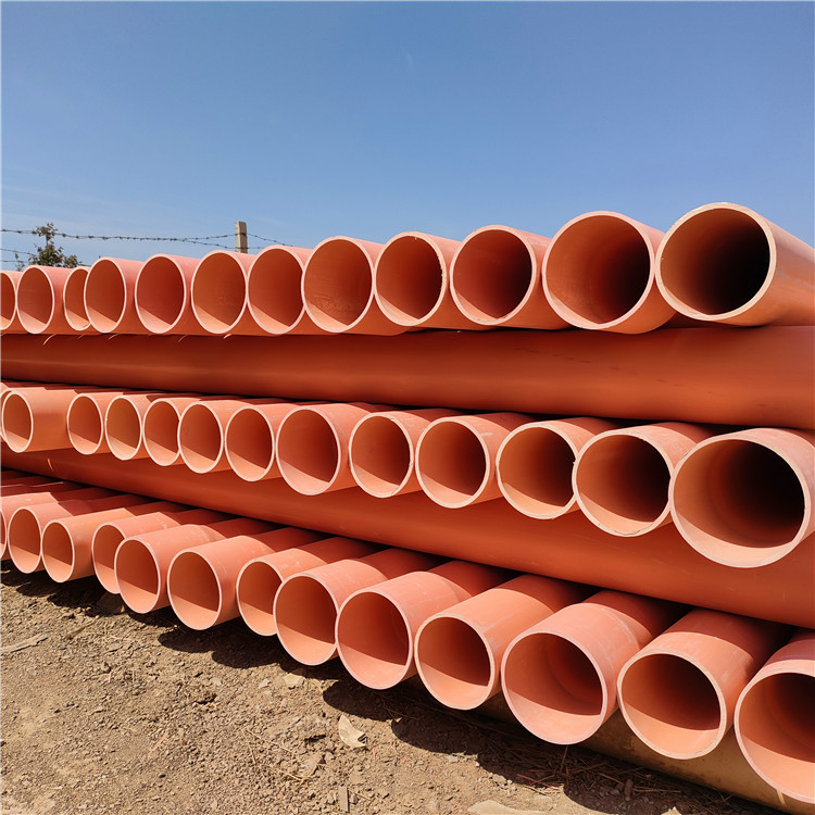 CPVC power pipe, high-voltage communication pipe, directly buried socket and spigot pipe, orange weak current threading cable protection pipe