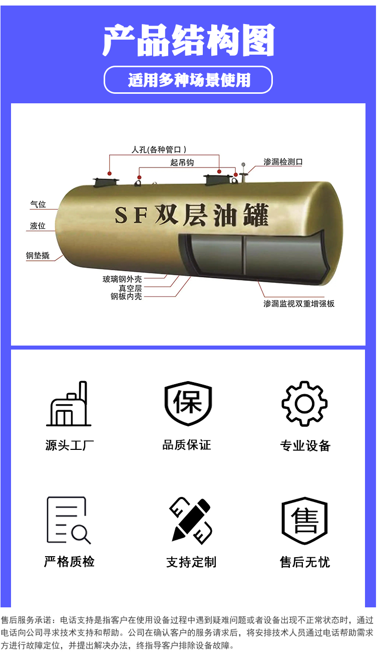 Working pressure 0.5 diesel, gasoline, environmentally friendly room temperature chemical, petrochemical buried double layer tank cement tank