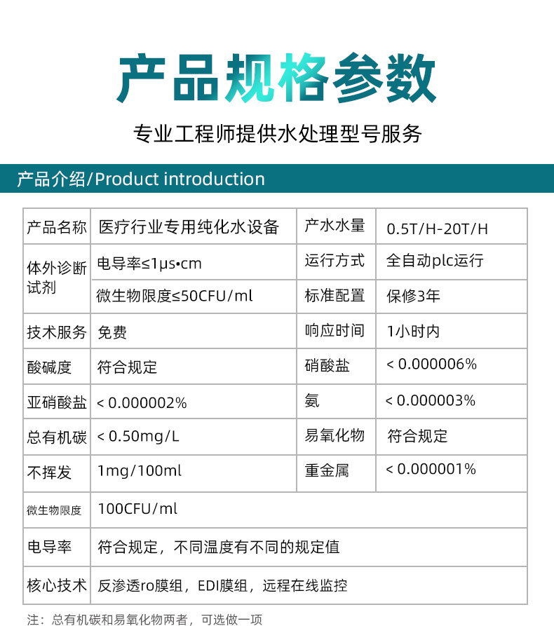 Manufacturer customized reverse osmosis pure water system EDI system medical purified water equipment