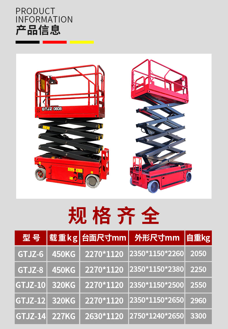 Mobile lift truck, gas station, factory workshop maintenance, high-altitude lifting platform, self-propelled scissor fork lifting platform