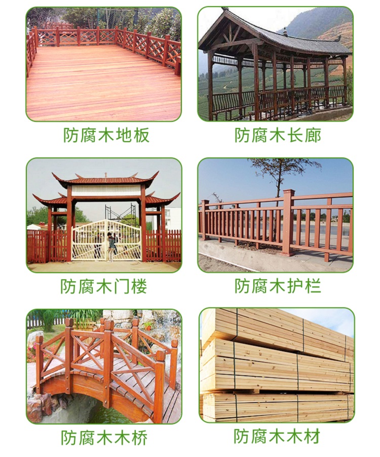 Fuding Wood Industry Zhangzi Pine Anticorrosive Wood Flooring Scenic Area River Carbonized Wood Plank Road Design and Construction, Compression Resistance and Wear Resistance