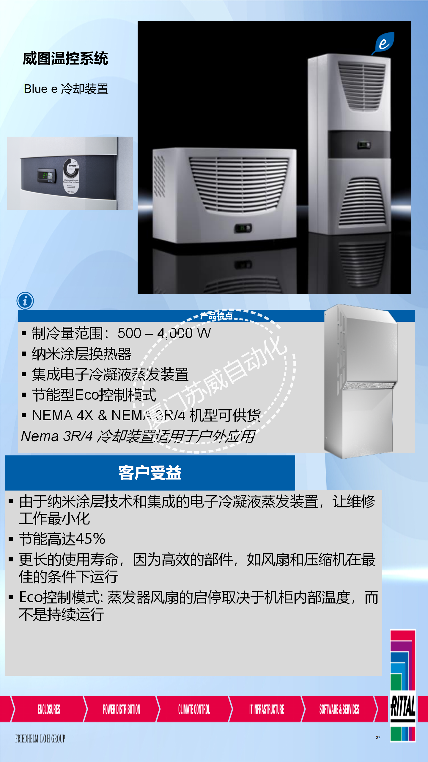 Semiconductor air conditioner Rittal SK3201.200, imported from Germany, with refrigeration and heating power