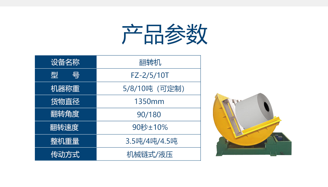 Dahong Intelligent 90 and 180 degree flipping machine, steel coil flipping hydraulic and chain support customization