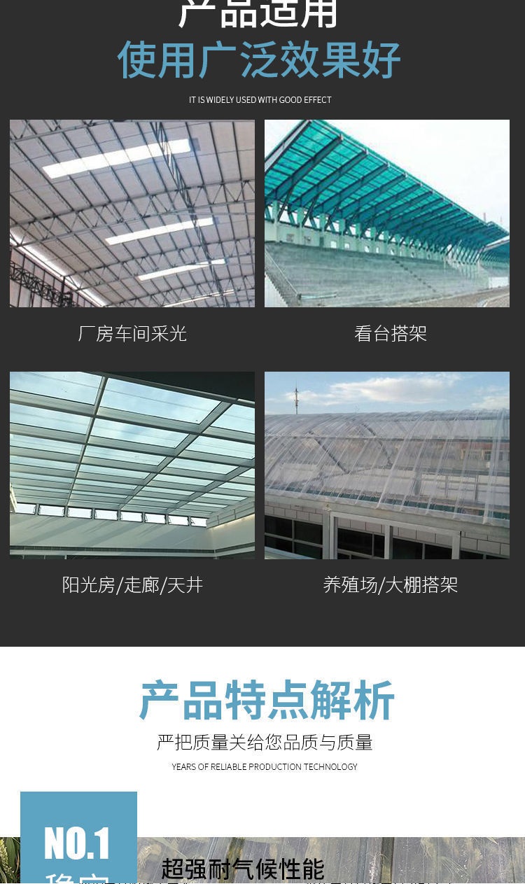 840 type fiberglass transparent tile, daylighting tile, canopy board, transparent sunlight board, sunlight roof tile, 1050 type