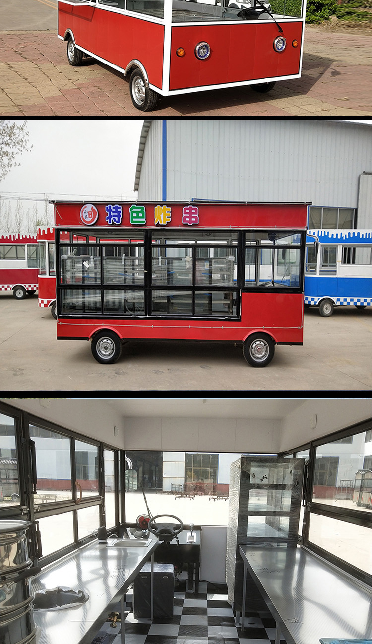 Multifunctional fried skewer truck, food fast food truck, breakfast truck, RV, electric snack truck