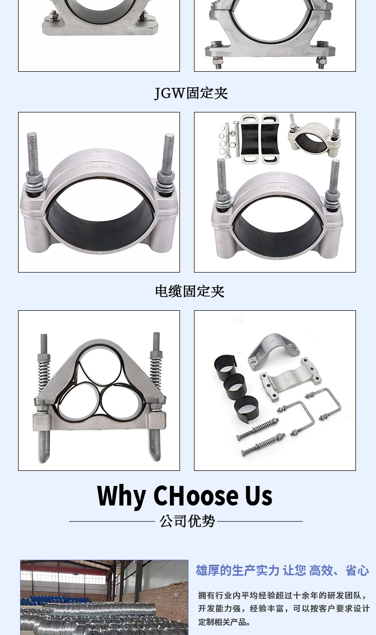 JGW2 series aluminum alloy cable fixing clamp JGW2-5 high-voltage cable clamp I-shaped two core cable clamp