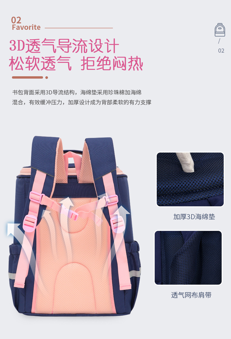 Korean version suitable for free wash backpacks for primary school students Shoulder protectors Children's backpacks Lightweight solid color primary school students' backpacks Customization