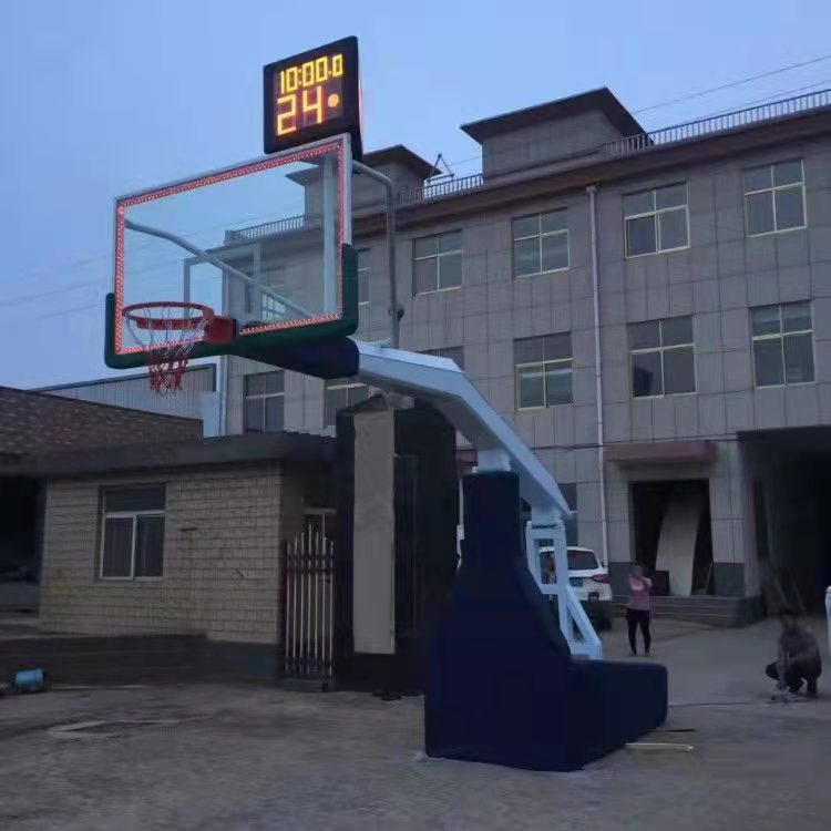 Basketball court round tube buried basketball frame pre embedded square tube thickened ball frame manufacturer A crown sports facilities