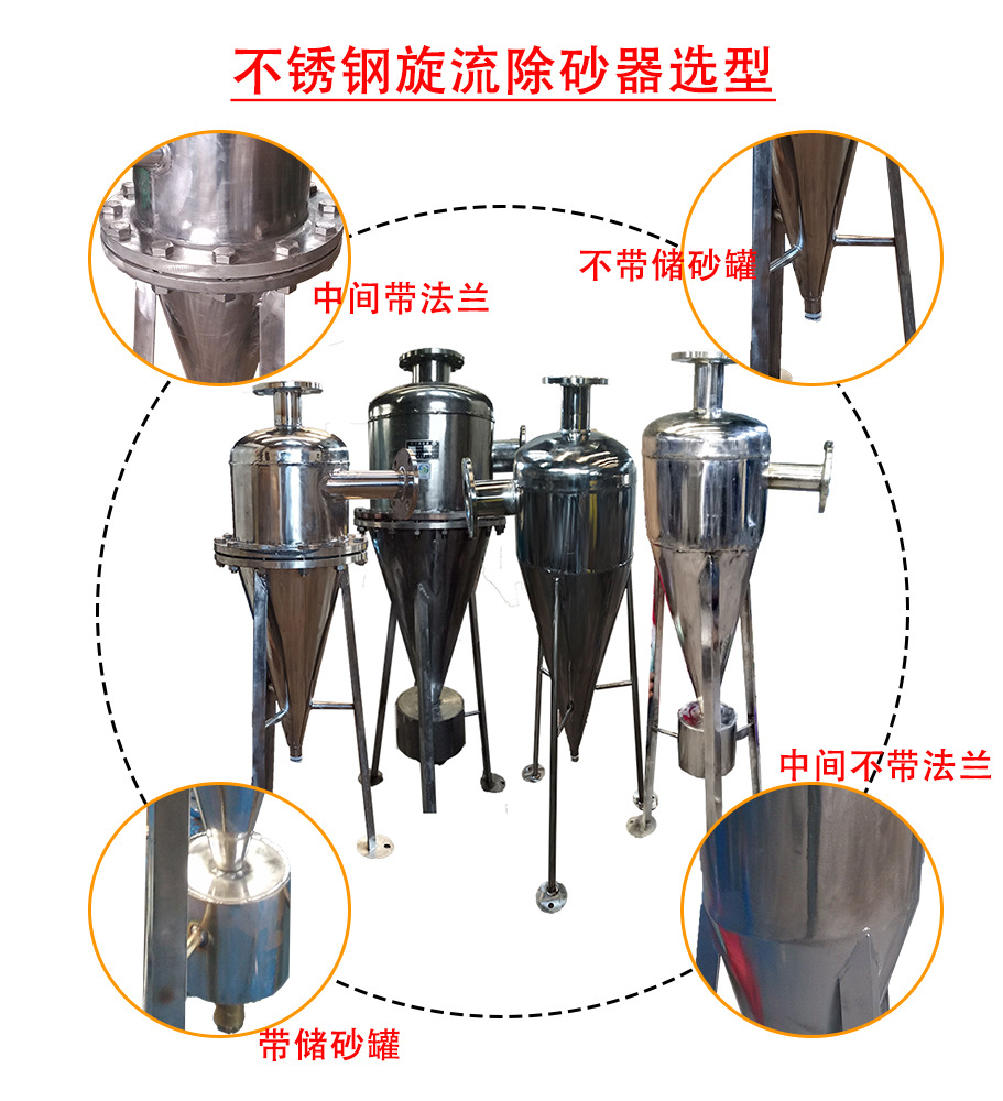 Swirl desander for automatic cleaning and removal of fine sediment Air conditioning Well River groundwater Starch slurry Centrifuge can be customized