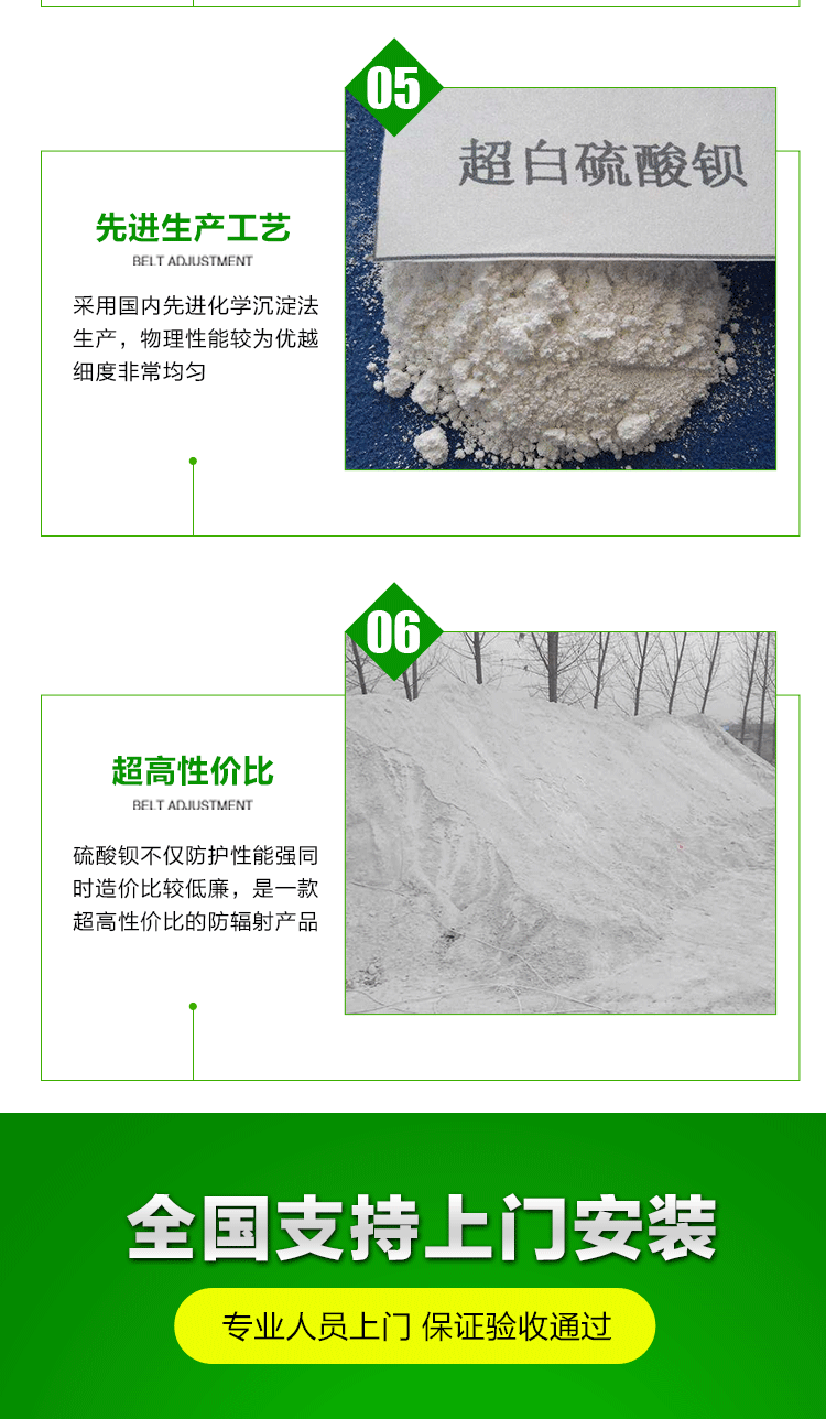 Directly supplied anti radiation Barium sulfate sand powder cement coating Radiology Department DRCTX room wall protection barium plate particles