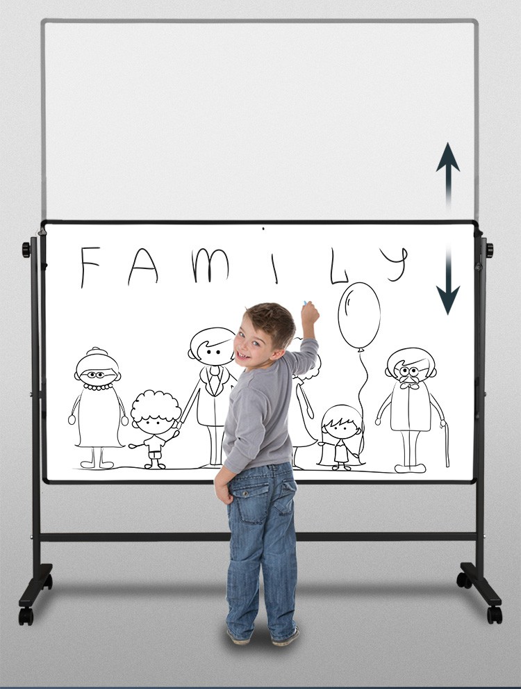 Deli 7883H double-sided magnetic whiteboard with bracket, movable and reversible 90 * 150cm