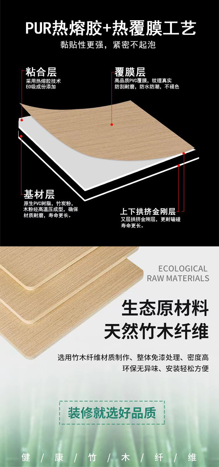 Bamboo and wood fiber integrated wall panel, TV background wall splicing, living room, film and television wall panel, decoration buckle board