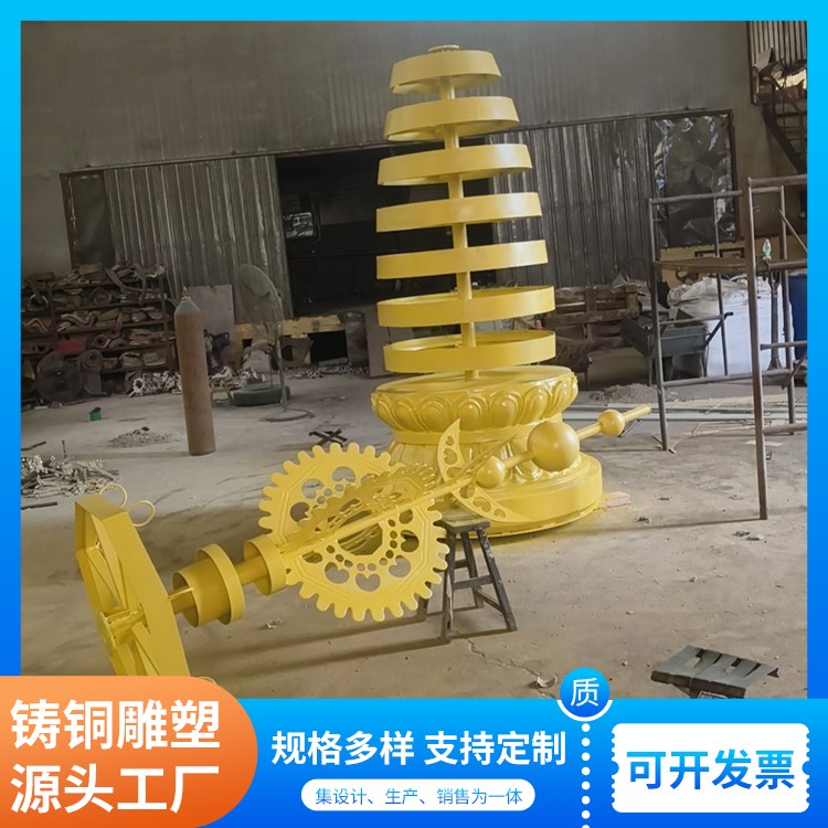 藏式铜塔刹 覆钵塔塔顶宝顶 铜雕塔刹构件 宗教古建配件定制生产