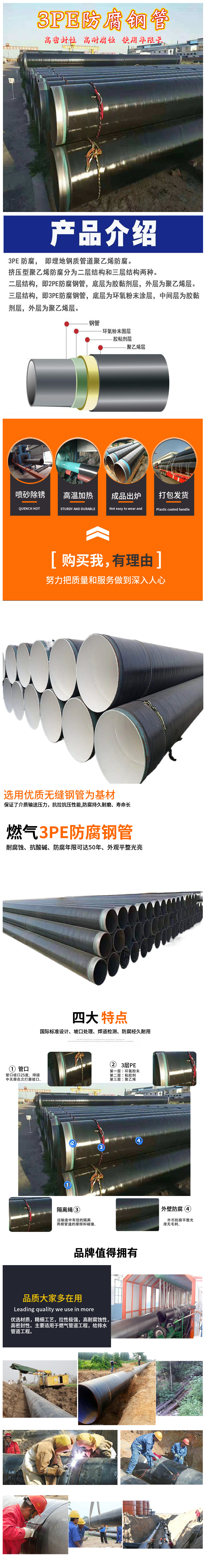 Shenzhou Manufacturing Coal Mine Drainage Spiral Anticorrosive Steel Pipe 3PE Anticorrosive Seamless Steel Pipe DN150