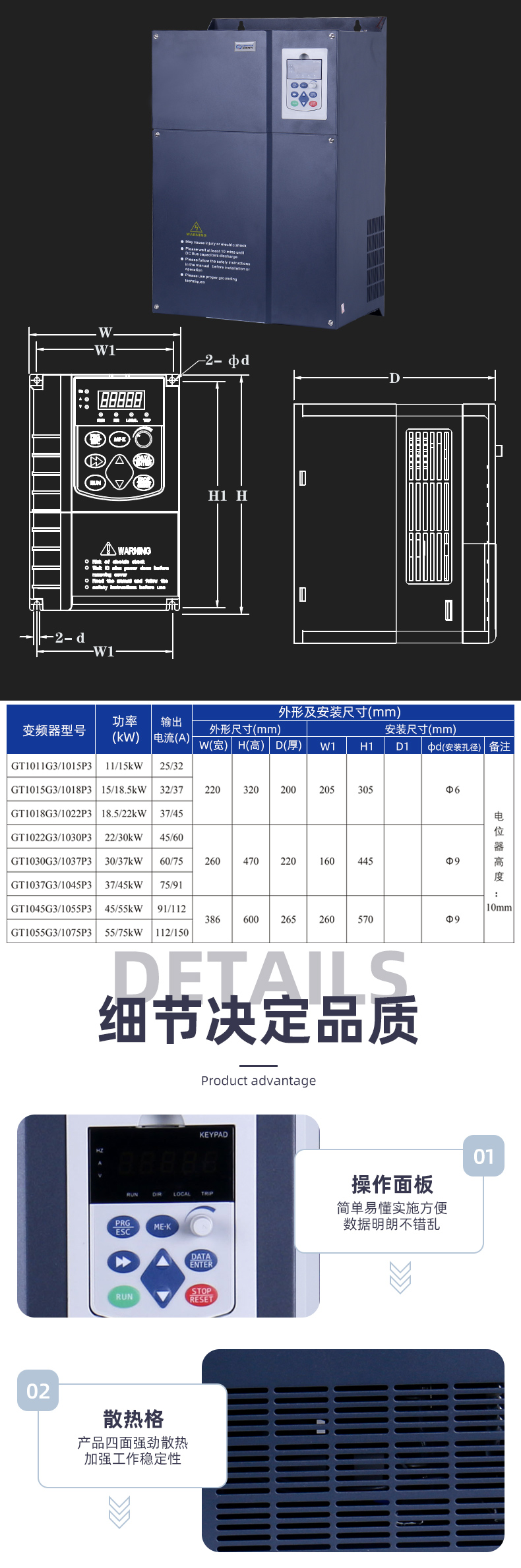 132kw frequency converter, universal vector type forward transmission GT1132, available in stock for customization