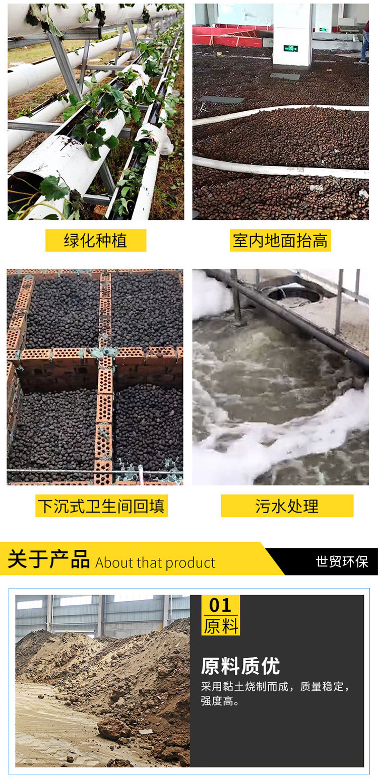 Landscape and horticultural engineering, building toilets, backfilling, hydroponic cultivation, soilless cultivation of flowers, breathable bedding, lightweight ceramic particles