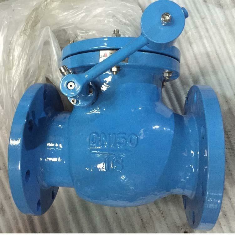 Xinhong Valve H44X Rubber Disc Heavy Hammer Check Valve Large Bore Flange Ceramic Slag Removal