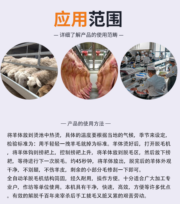 Fully automatic whole sheep hair removal machine, stainless steel sheep hair scraping machine, goat and sheep hair removal machine