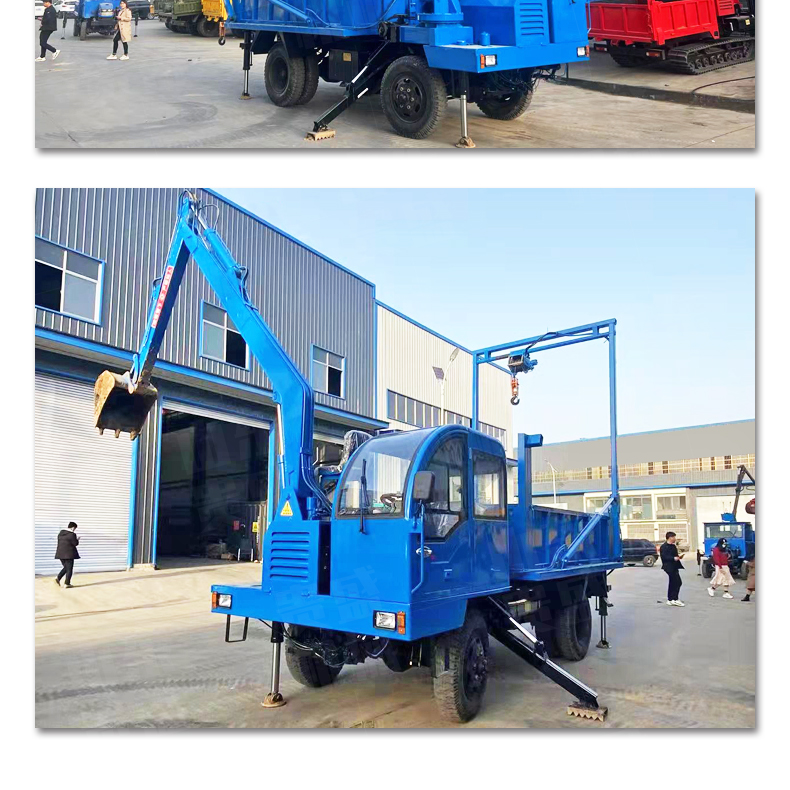 Stone coffins and wooden coffins are excavated with a gantry crane in rural areas. Burial vehicles, cranes, excavators, and transportation vehicles are used for transportation