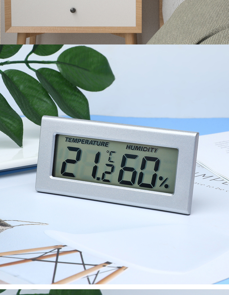 Large screen LCD display of thermometer and hygrometer for easy reading of indoor temperature and humidity, electronic temperature display on the same screen