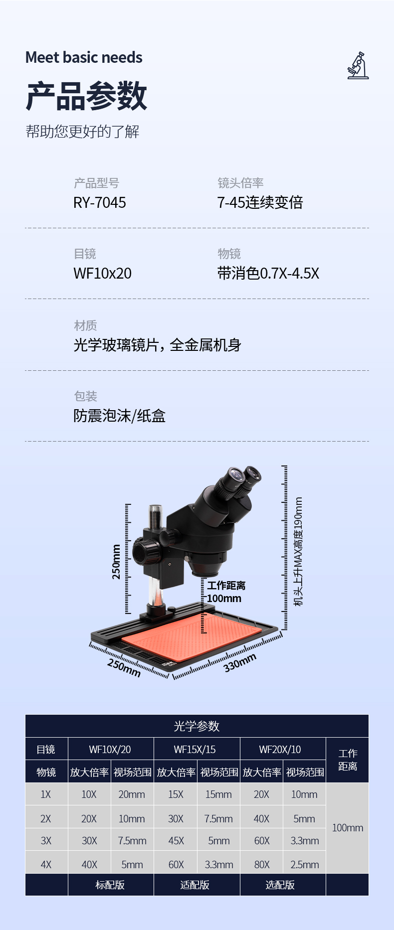 Binocular microscope, high-power optical magnifying glass, mobile phone motherboard maintenance, welding, industrial testing, continuous magnification