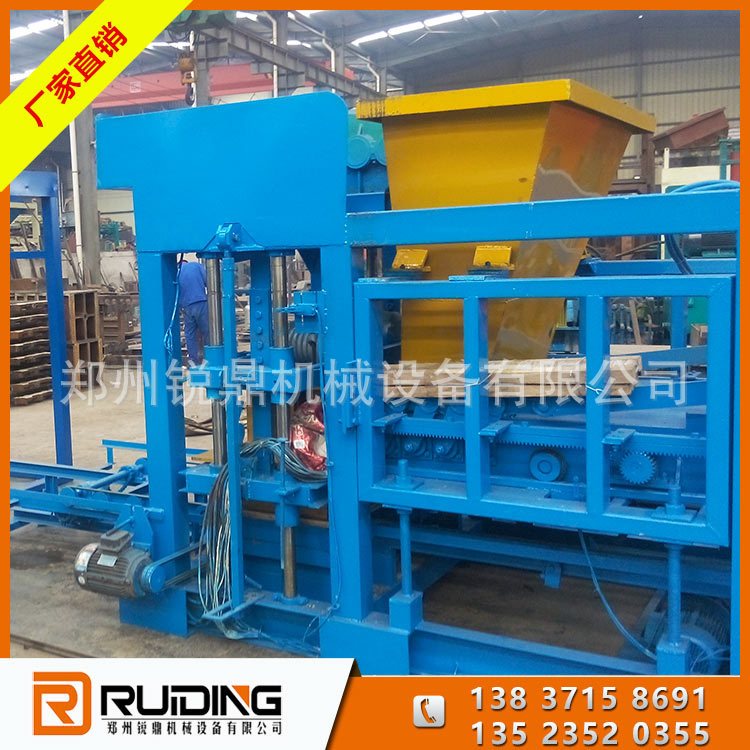 Semi automatic QT6-15 cement hollow brick machine, road tile making equipment, Ruiding Machinery