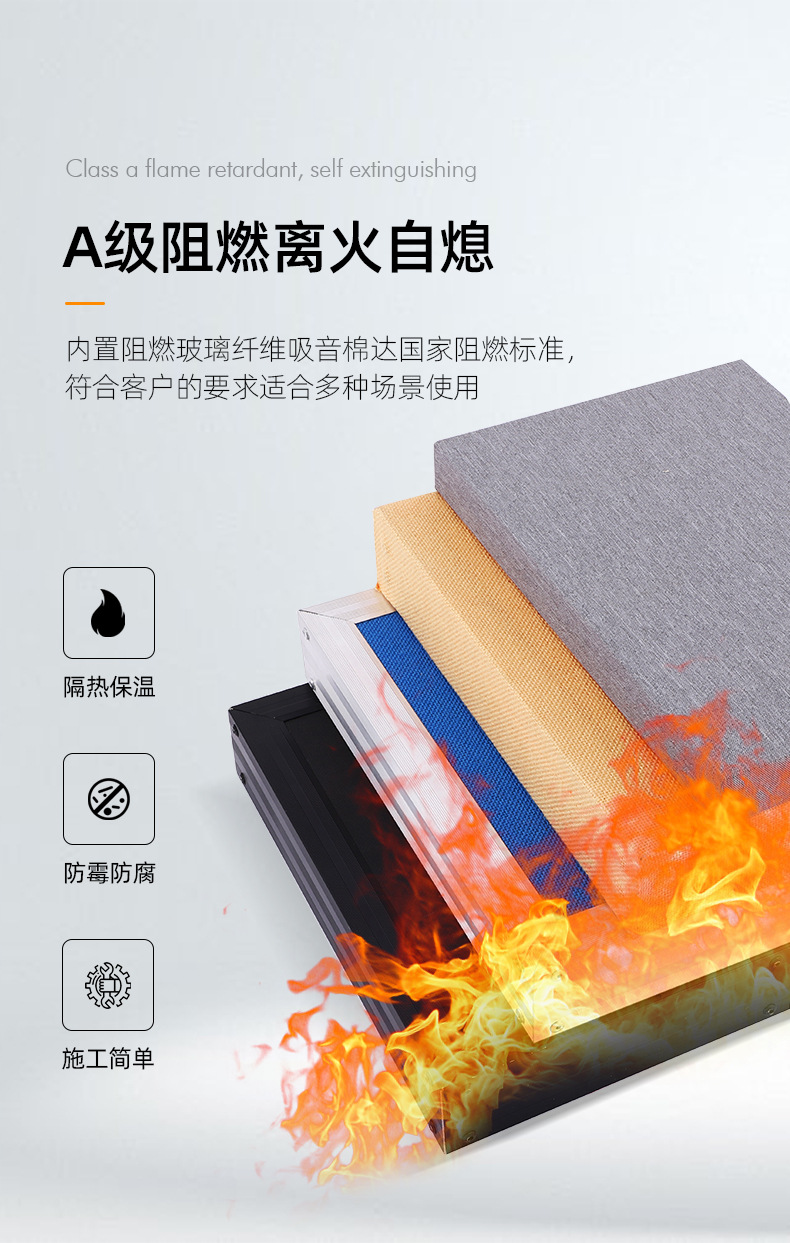 Aluminum frame space sound-absorbing material for exhibition halls, sports venues, auditoriums, indoor ceilings, suspended ceilings, decorative sound-absorbing materials