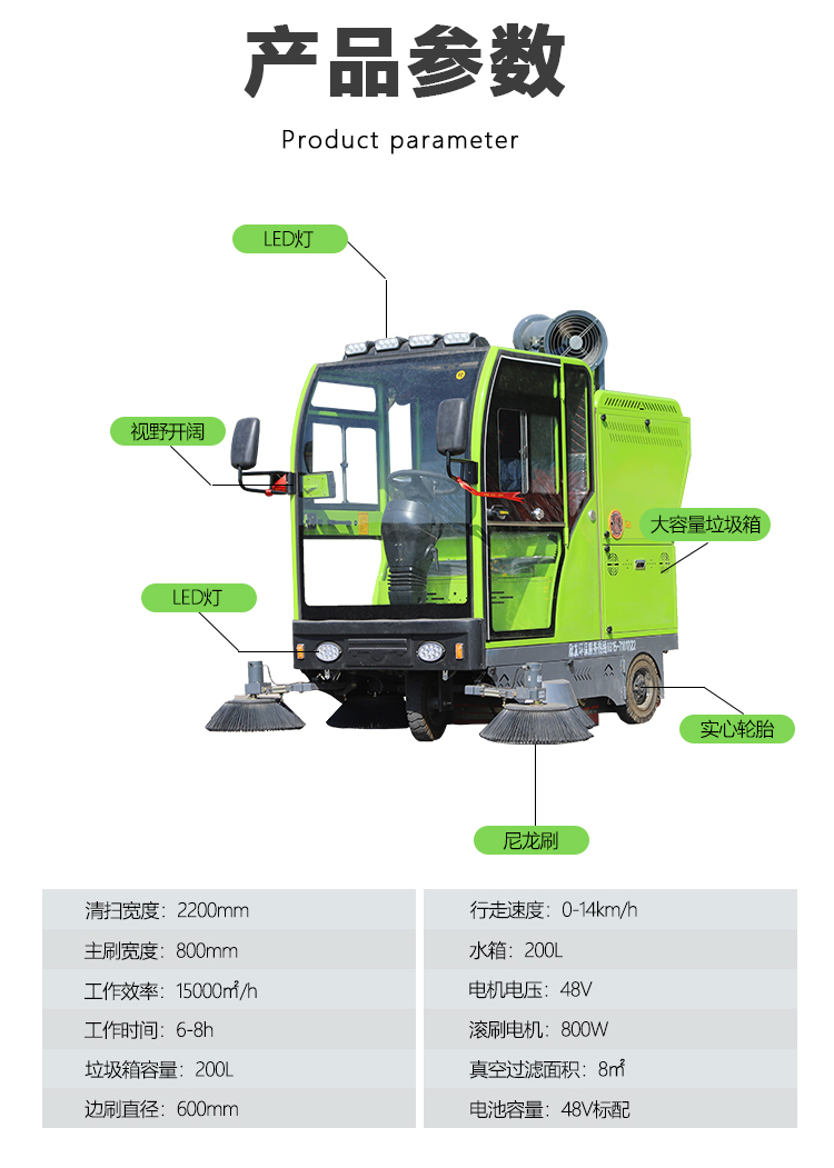 Environmental sanitation road sweeping vehicle New energy small sweeping vehicle suction, sweeping and spraying integrated machine