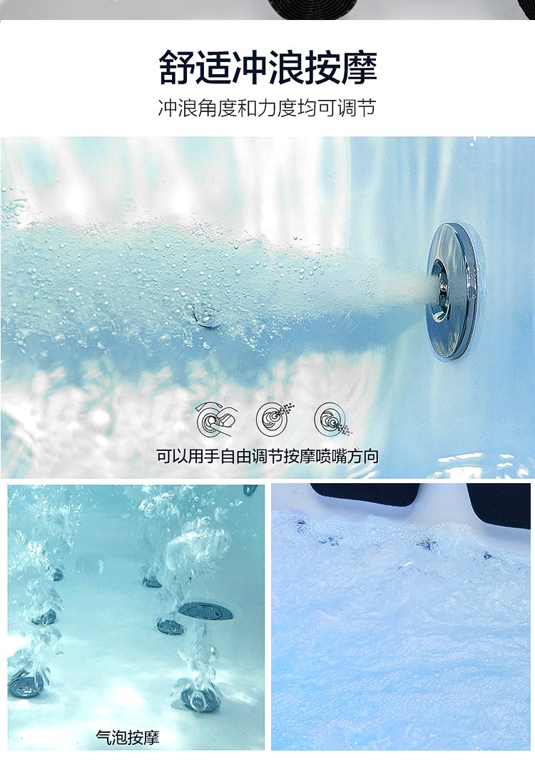 Household large bathtub intelligent heating, constant temperature surfing, massage, acrylic independent soaking pool, adult large bathtub