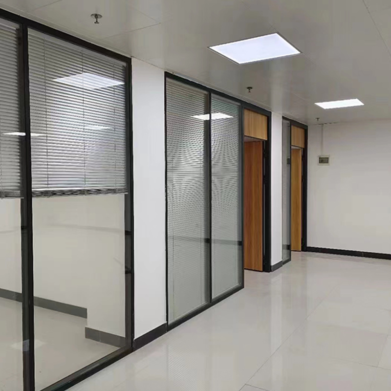 Customized office double glass louver glass partition, factory building, high partition, office building, fireproof tempered glass, aluminum alloy