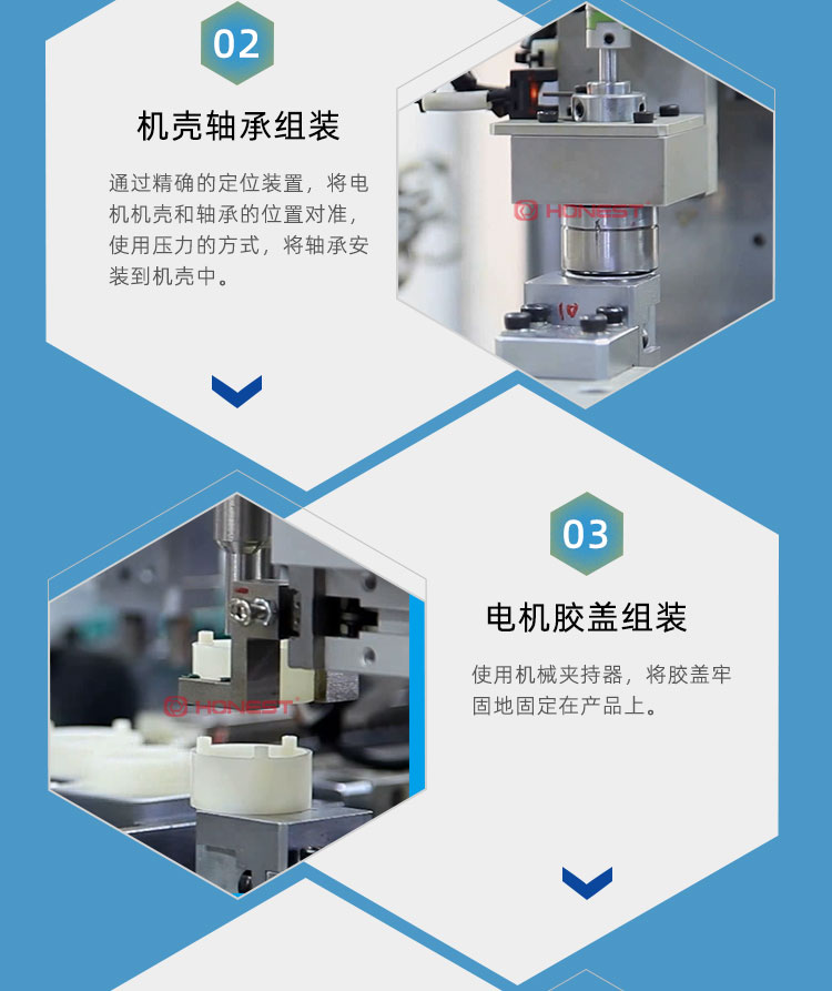 Micro motor air pump automatic assembly line adopts servo fast transmission line, and the equipment is efficient and stable