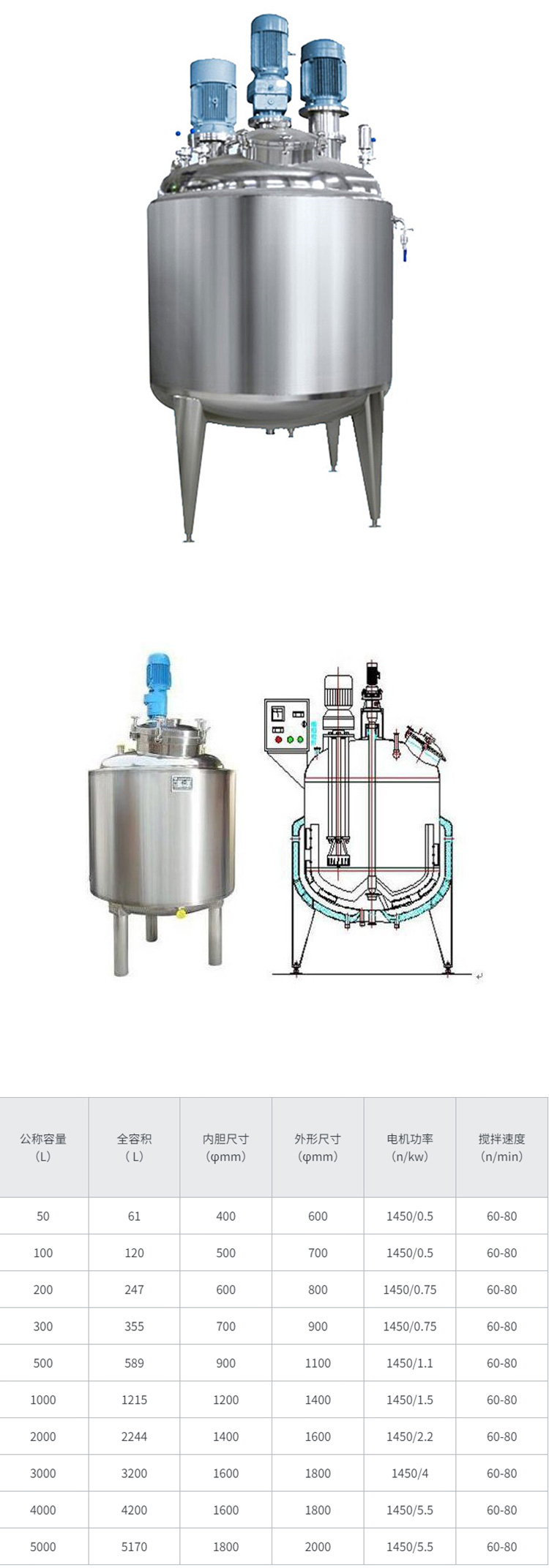 Jinbang vertical mixer, liquid mixing tank, stainless steel electric heating jacket mixer, manufacturer can customize