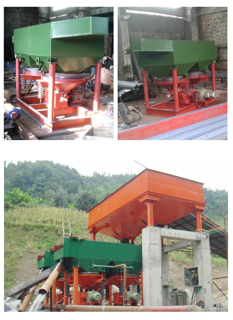 Dual power beneficiation fluorite gravity concentration equipment; sand gold slag Baryte jig; lower moving hopper; low energy consumption