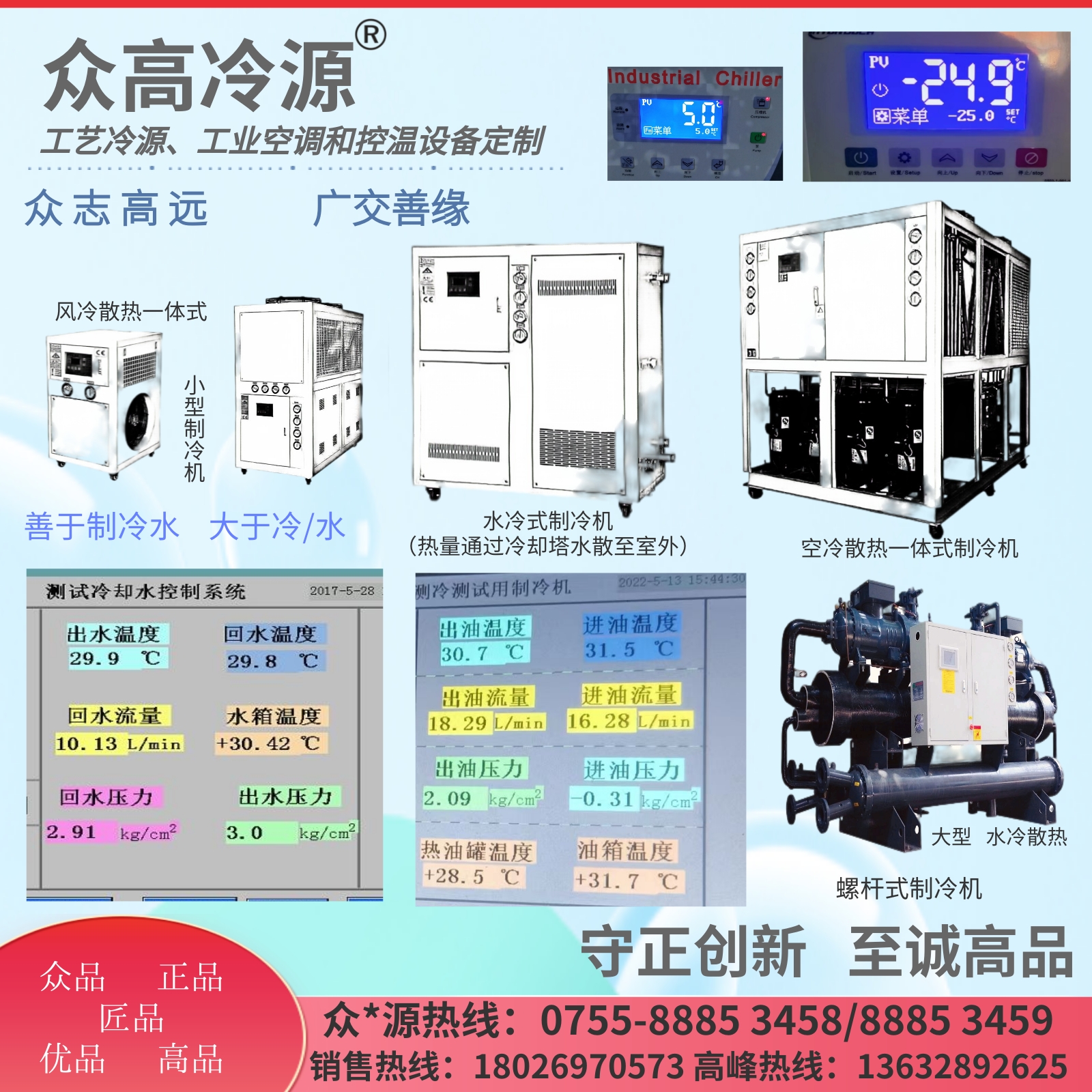 Various specifications of air conditioners for cooling in the production process of industrial refrigerators