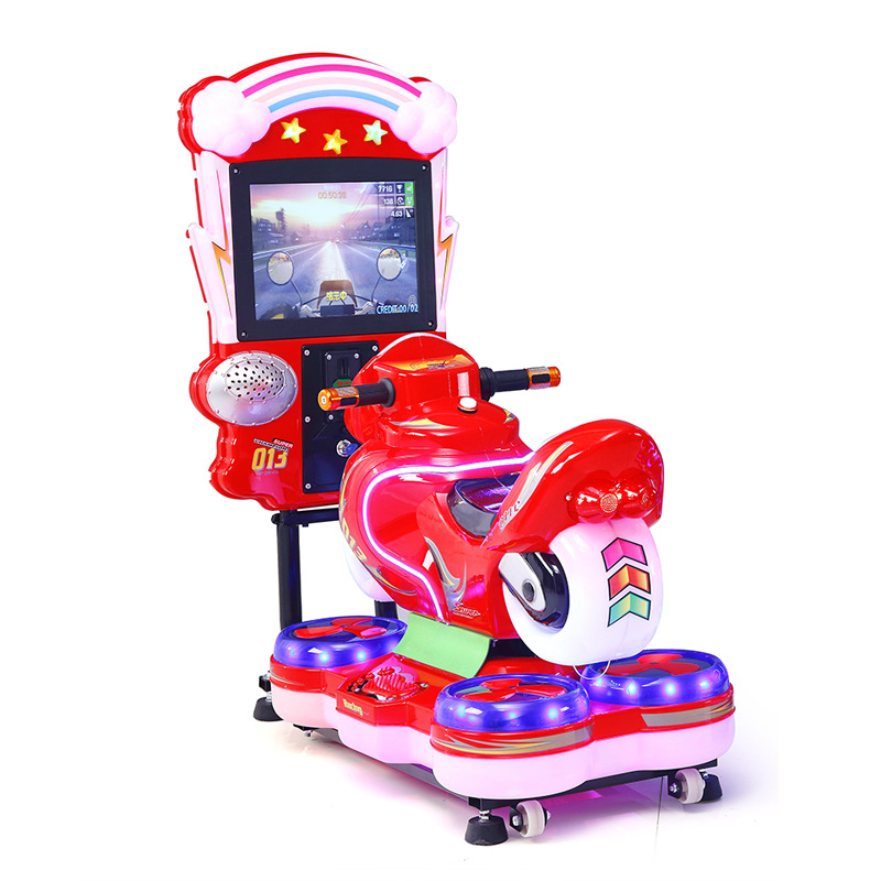 New Children's Coin 3D Video Rocker Car Launched in Supermarket, Fast Motorcycle Racing Car, Children's Swing Machine