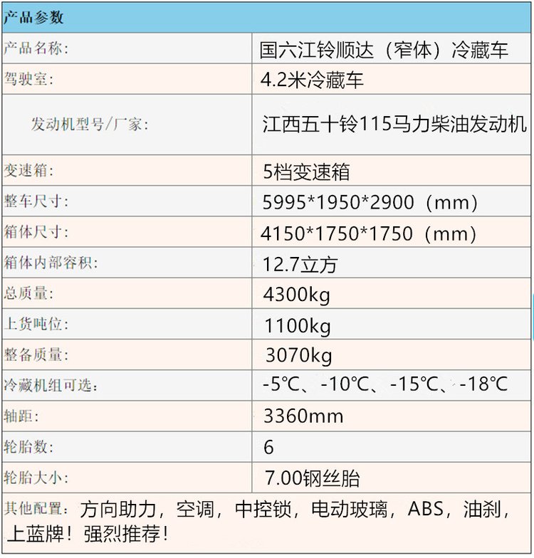 Cheng Li Refrigeration Truck Factory Directly Operates a 4m ² Refrigerated Fresh Meat Transport Vehicle Jiangling Shunda Guoliu Refrigeration Truck Preservation Vehicle