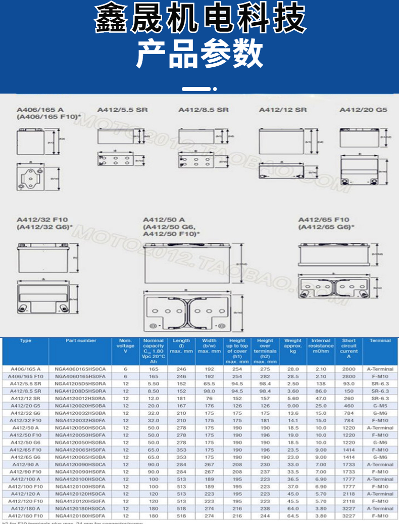 American GNB battery A412/32 maintenance free Exede battery 12V32AUPS power battery