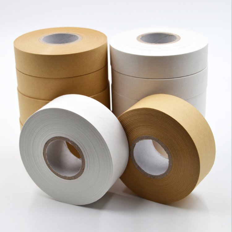 White waterproof kraft paper tape, high viscosity sealing box packaging, degradable shielding, easy to tear packaging adhesive paper