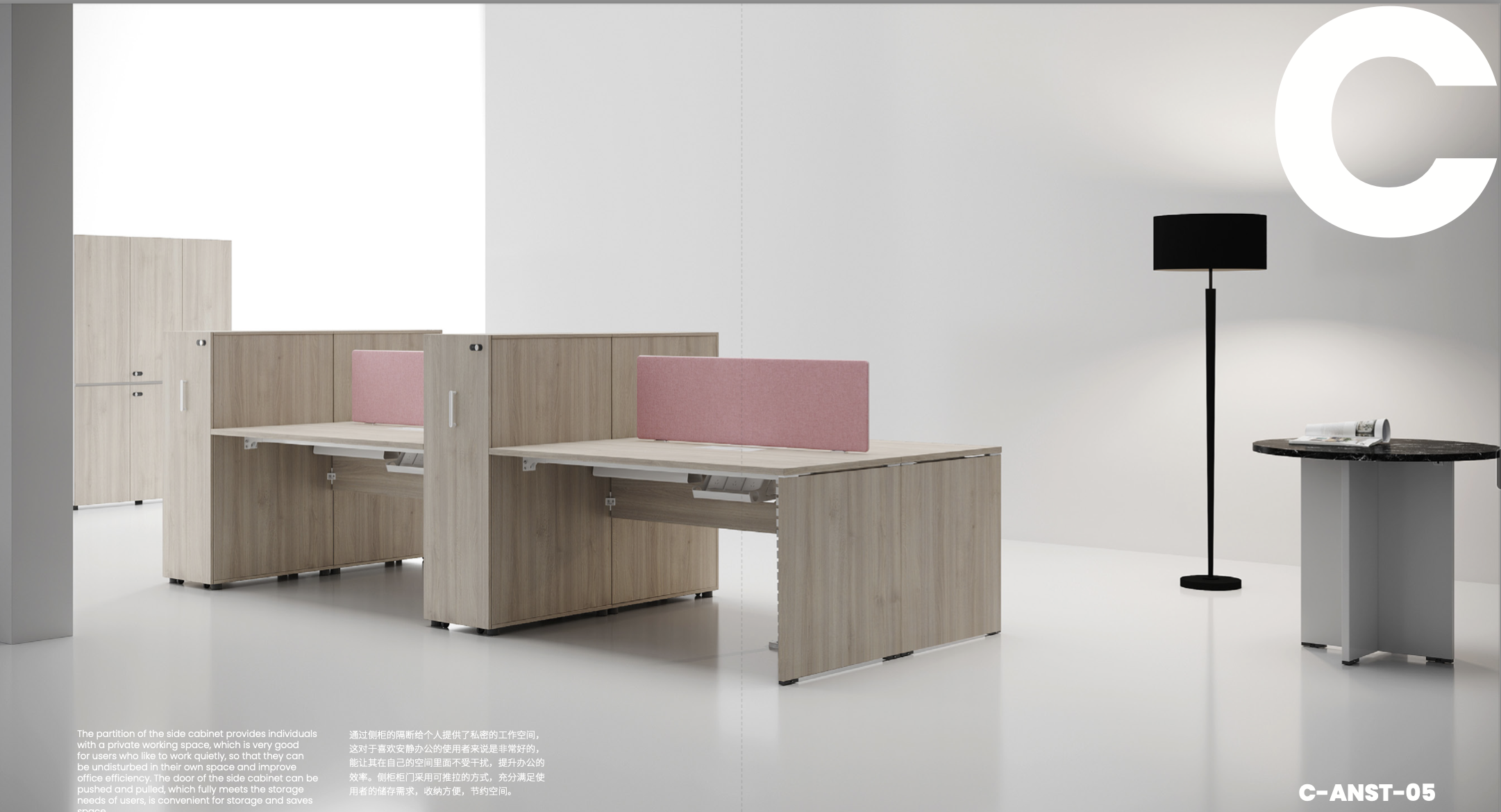 Industrial wind staff desk, desk and chair combination, simple modern dual staff workstation