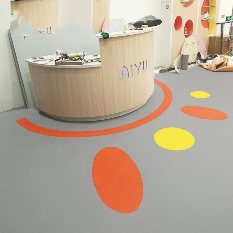 Runxiu multi-layer composite roll material dense bottom, environmentally friendly, anti slip, fireproof PVC plastic floor, kindergarten floor adhesive